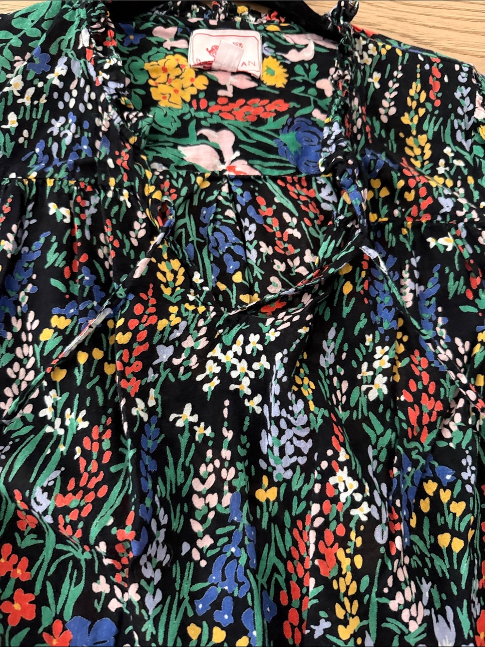 Banjanan Black Multi Floral V-Neck Long Sleeve Blouse - Picture 6 of 6
